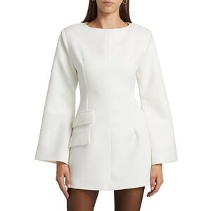 NWT Nonchalant Label Esther Long Bell Sleeve Mini Dress Small‎ White READ